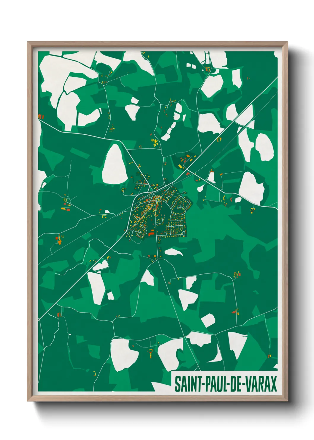 Une affiche de carte sur Saint-Paul-de-Varax