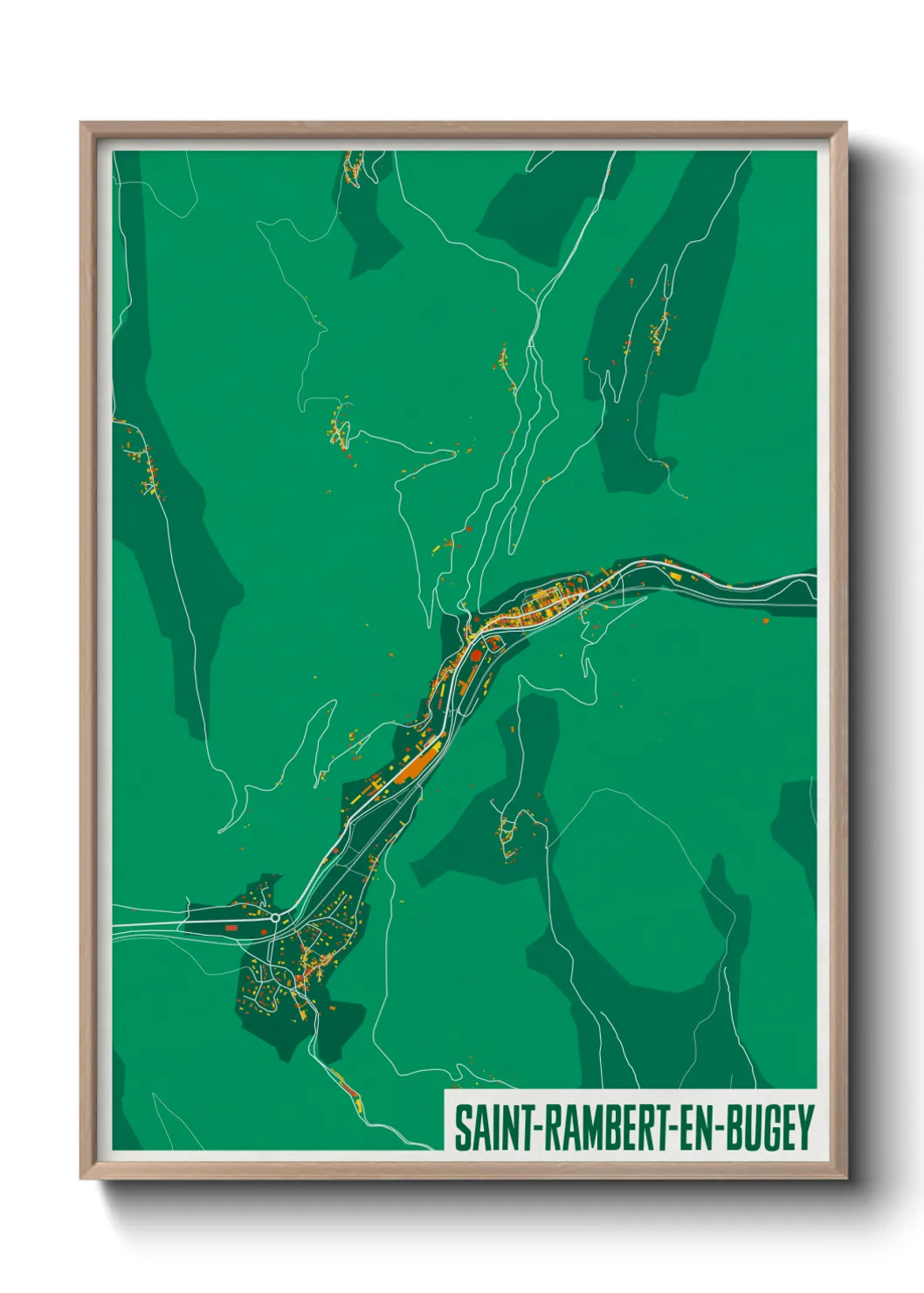 Une affiche de carte sur Saint-Rambert-en-Bugey