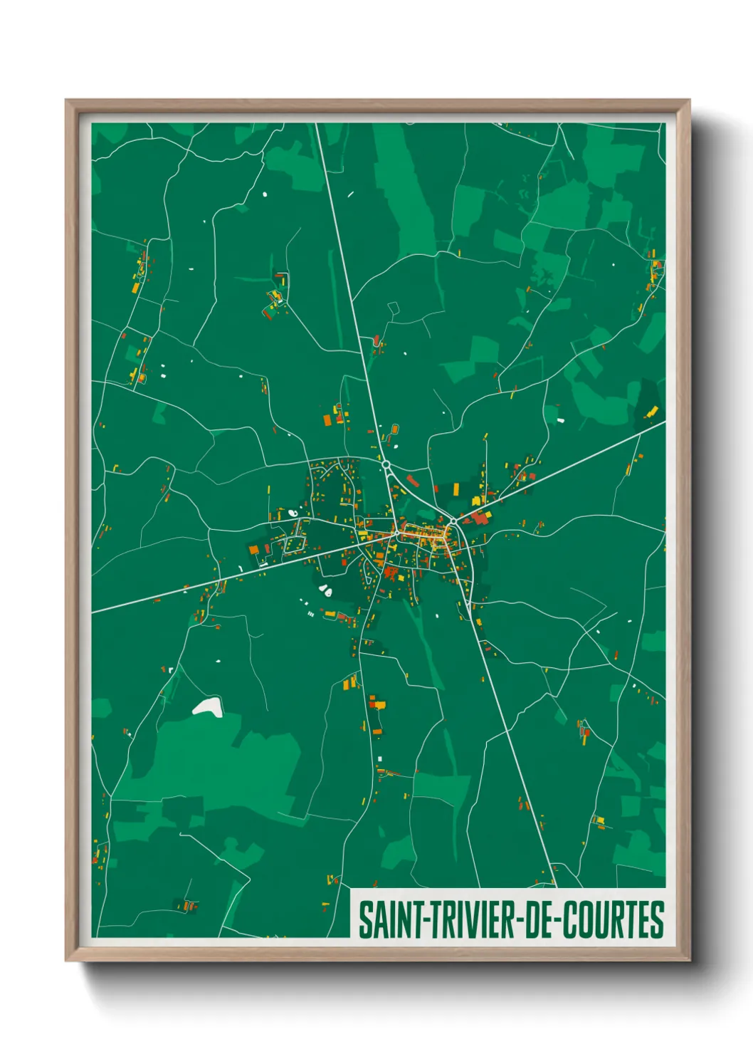 Une affiche de carte sur Saint-Trivier-de-Courtes