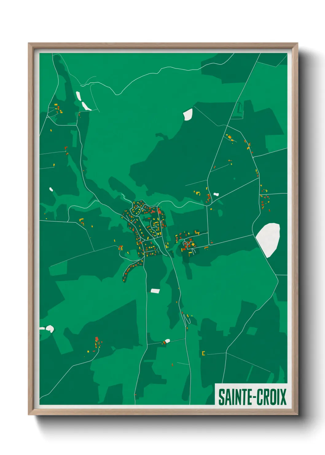Une affiche de carte sur Sainte-Croix
