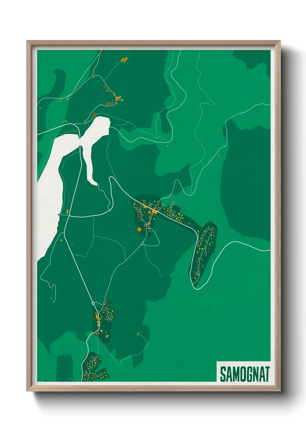 Une affiche de carte sur Samognat