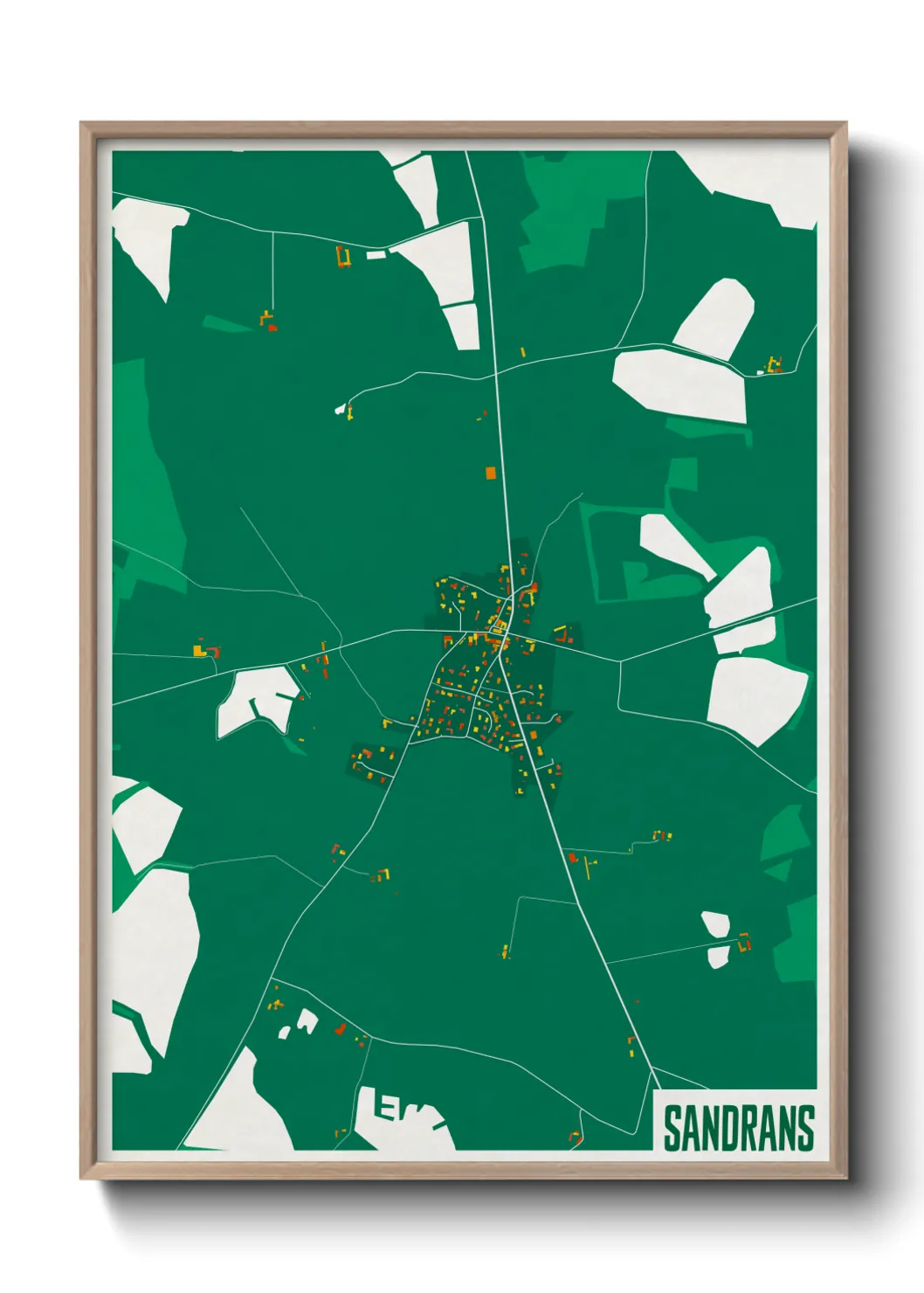 Une affiche de carte sur Sandrans
