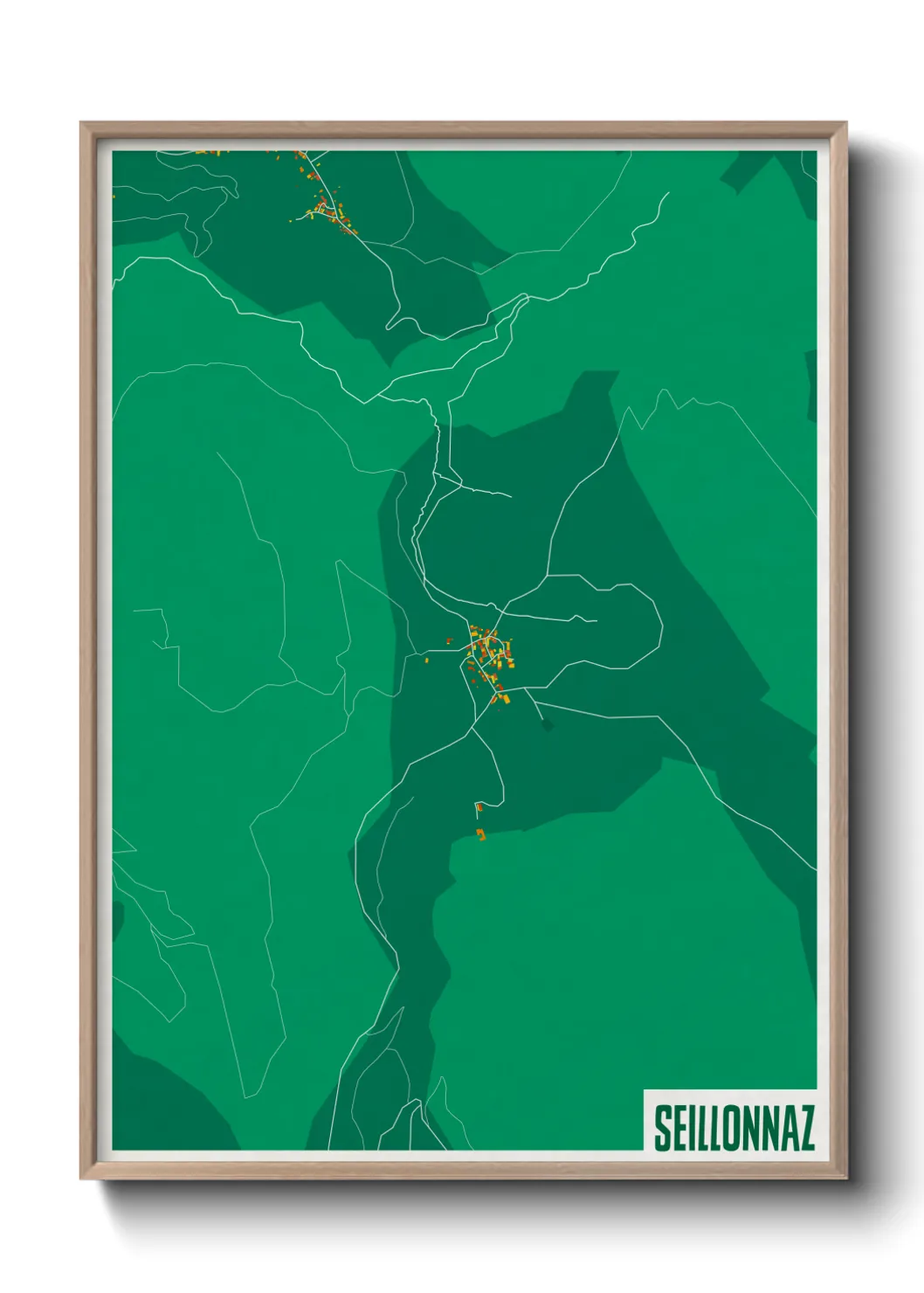 Une affiche de carte sur Seillonnaz