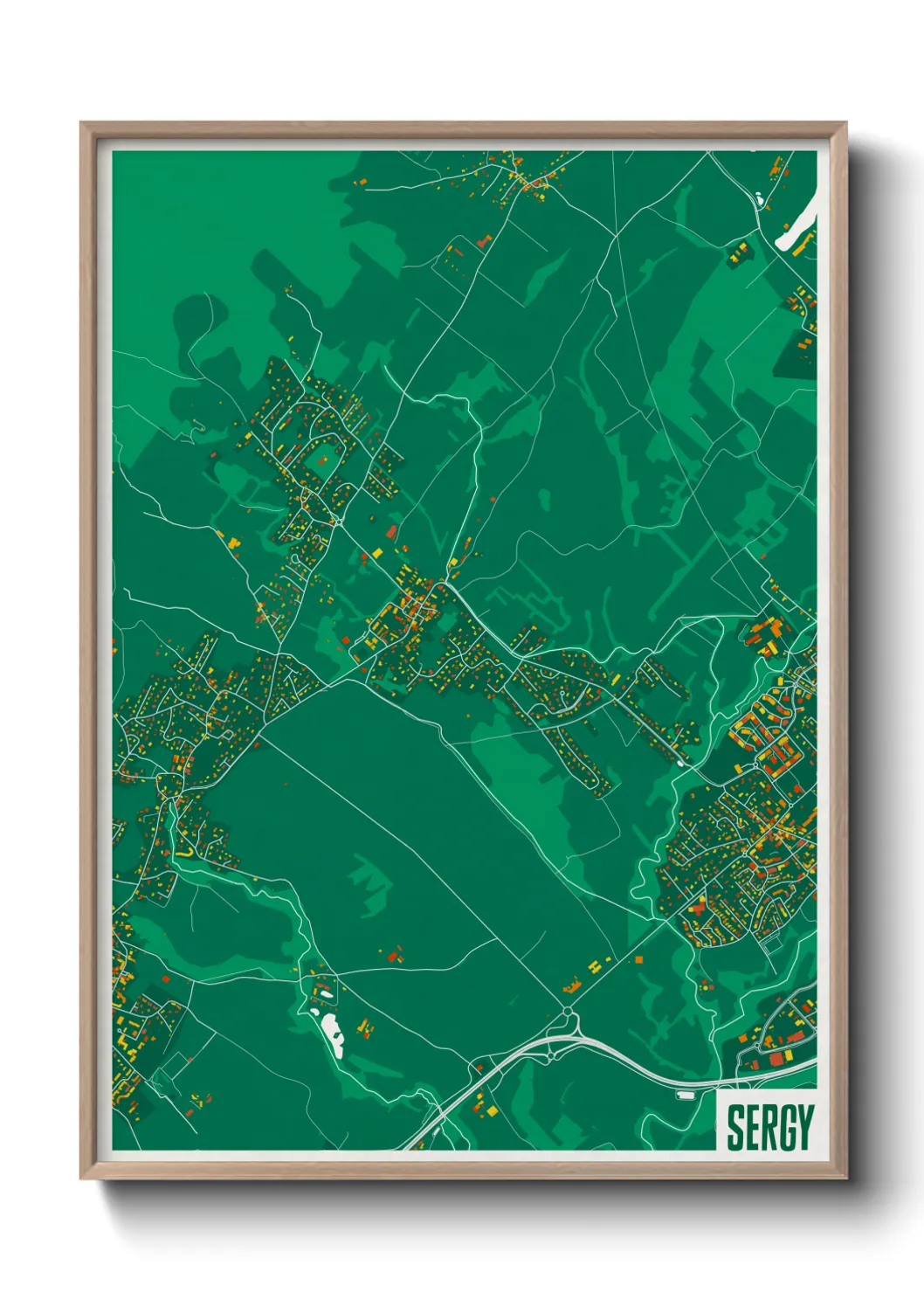 Une affiche de carte sur Sergy