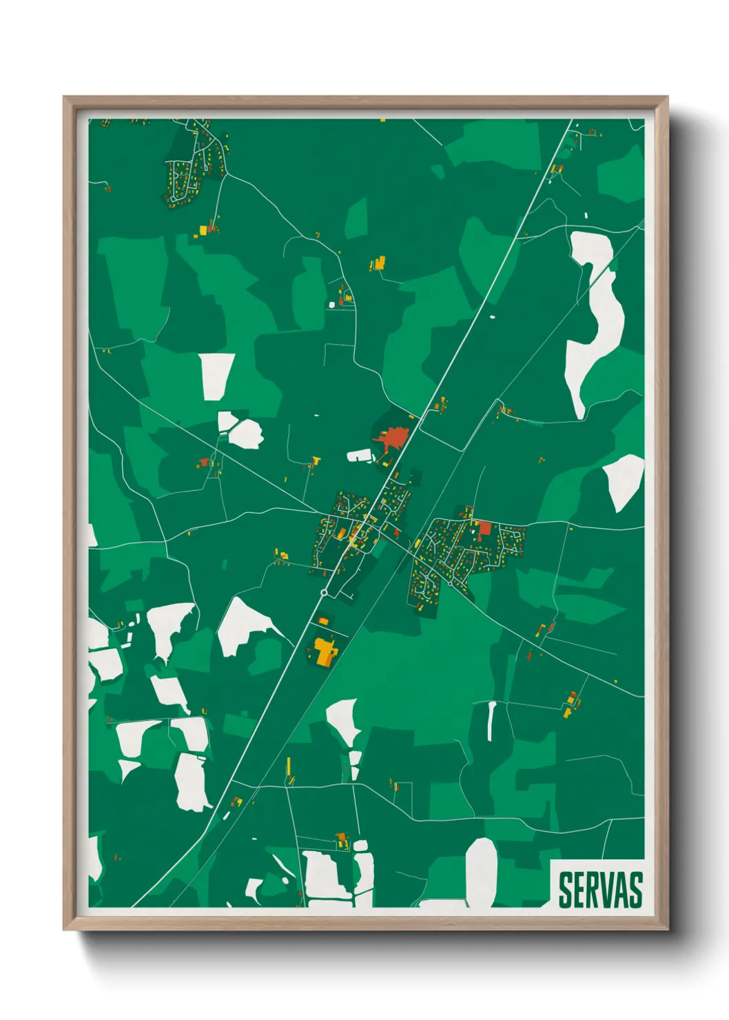 Une affiche de carte sur Servas