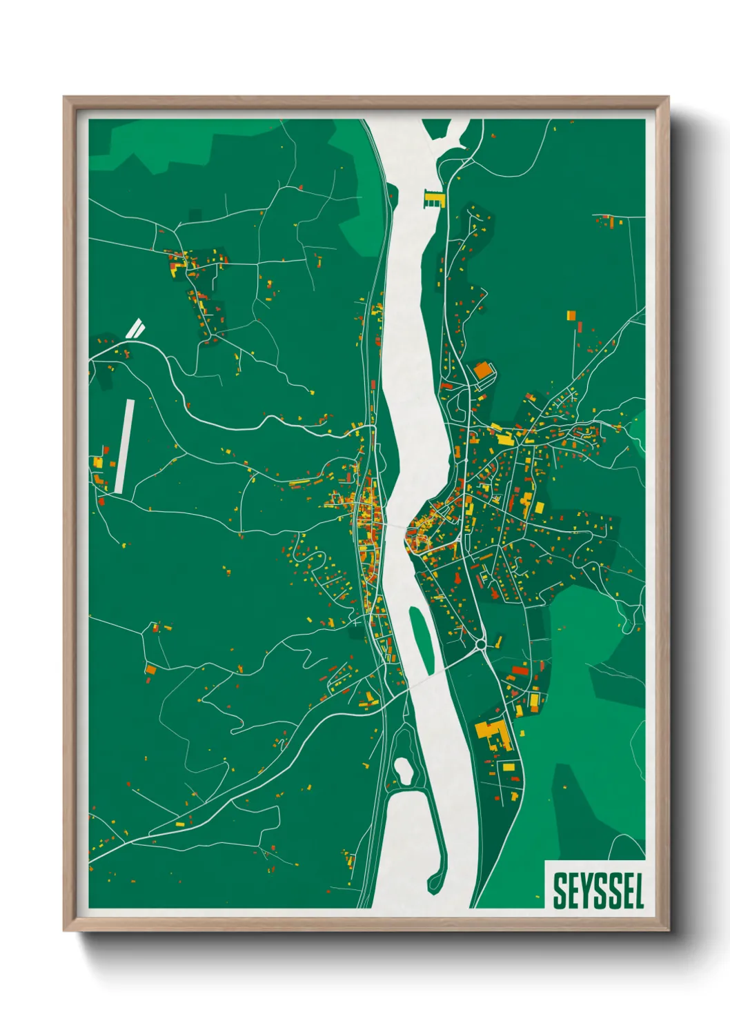 Une affiche de carte sur Seyssel