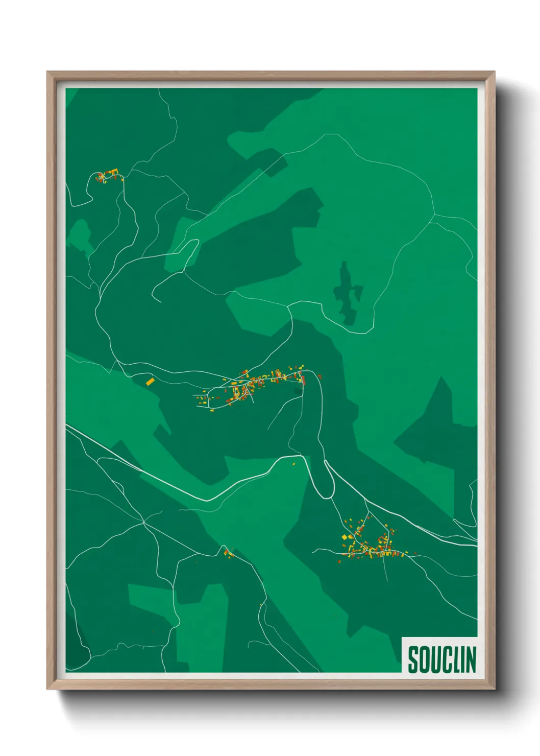 Une affiche de carte sur Souclin