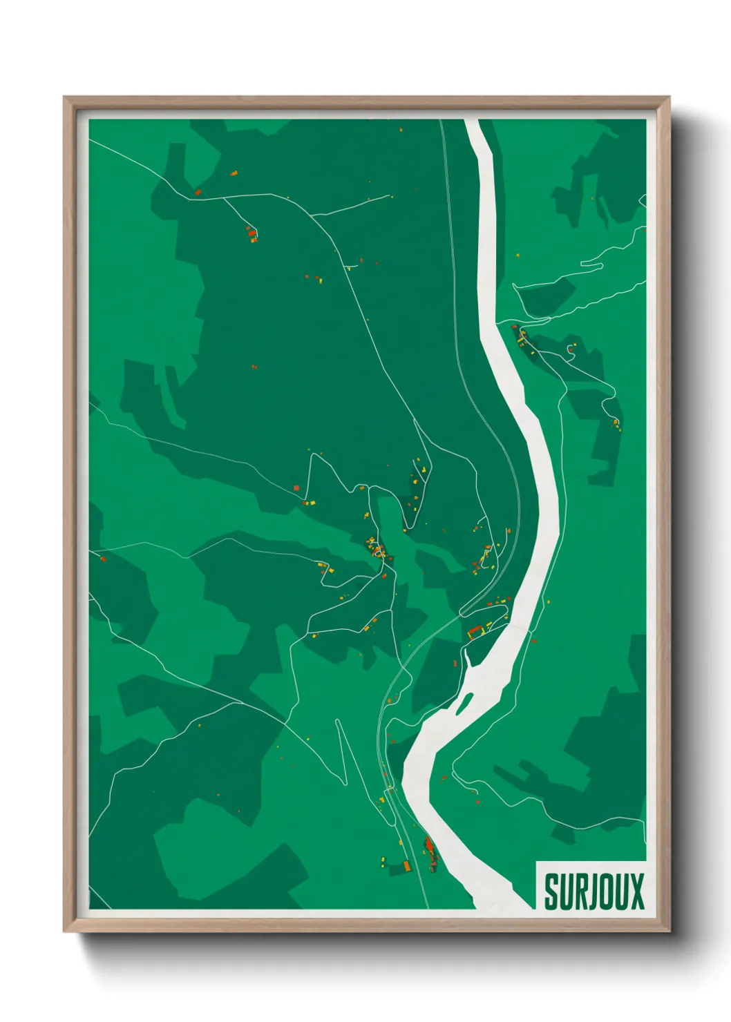 Une affiche de carte sur Surjoux