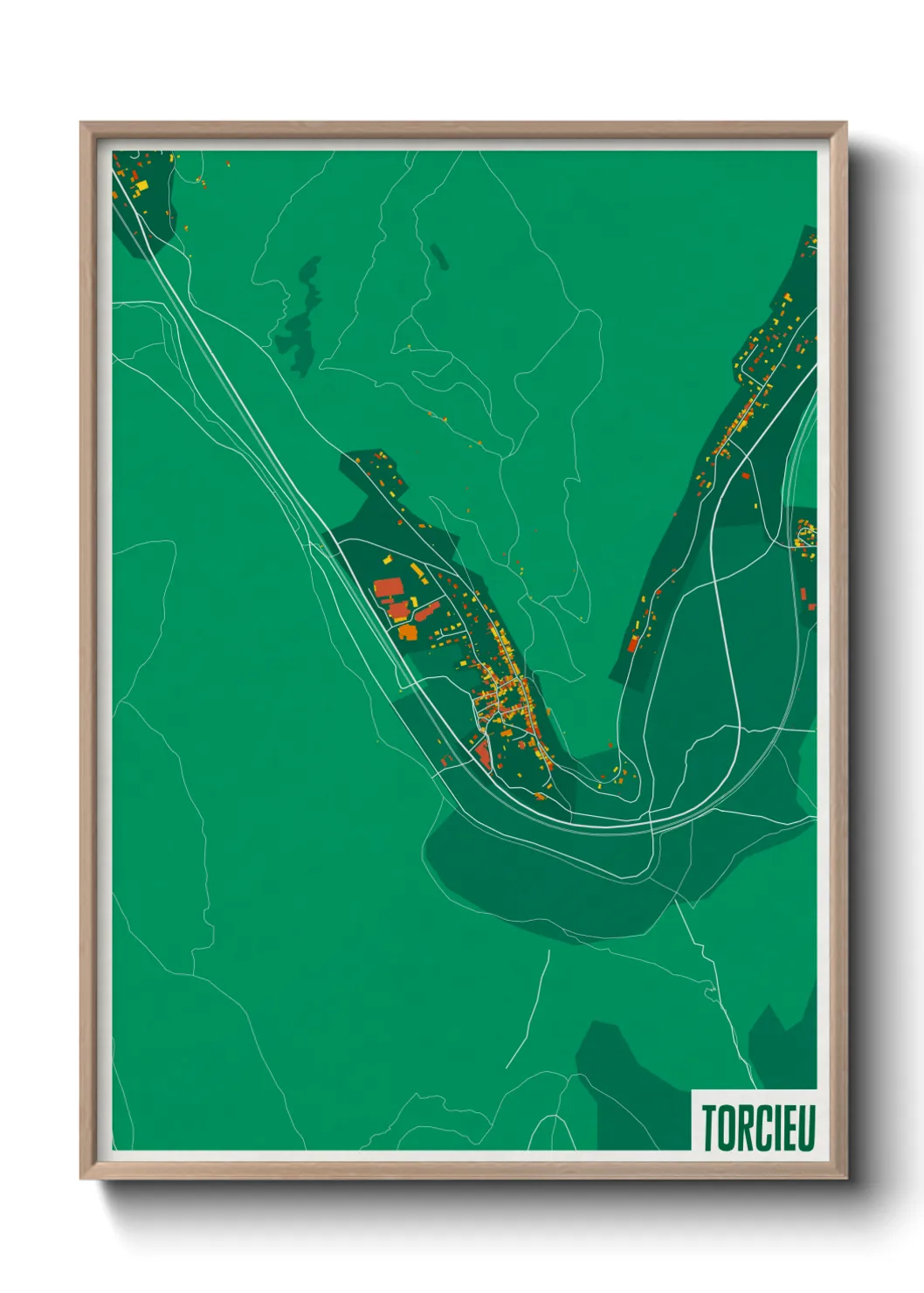 Une affiche de carte sur Torcieu