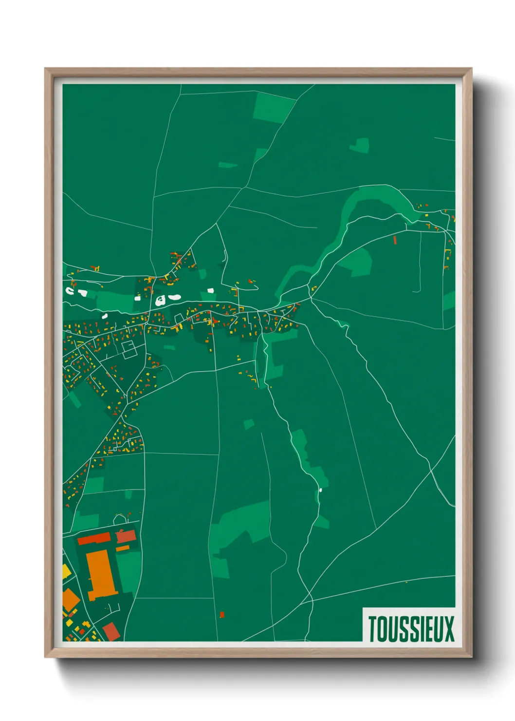 Une affiche de carte sur Toussieux