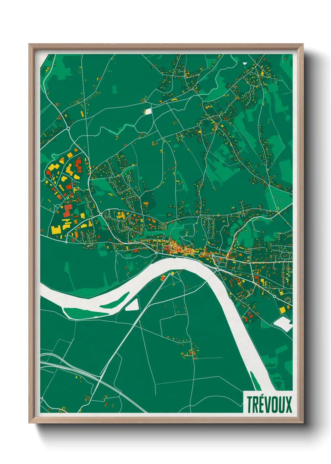 Une affiche de carte sur Trévoux
