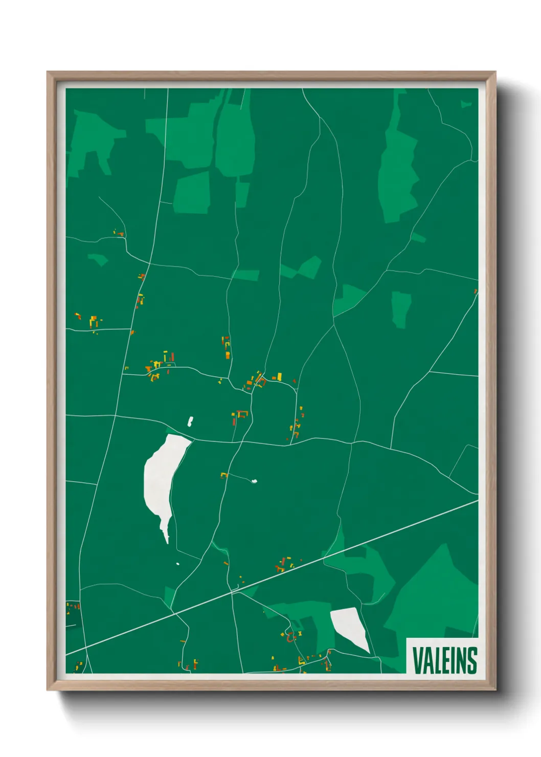 Une affiche de carte sur Valeins