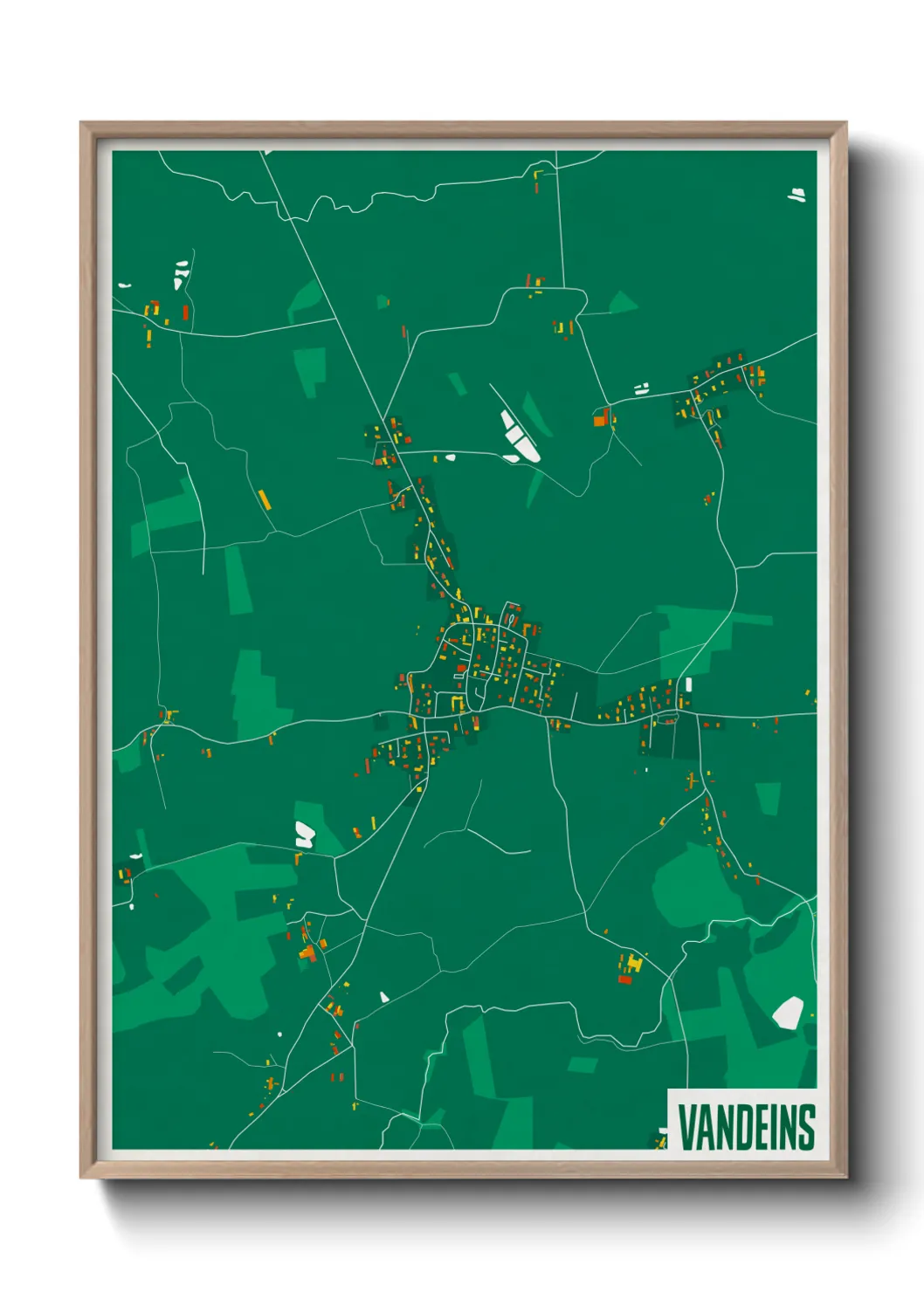 Une affiche de carte sur Vandeins