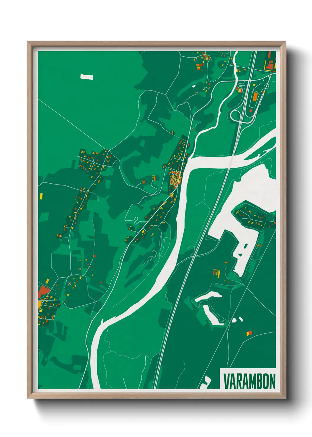 Une affiche de carte sur Varambon