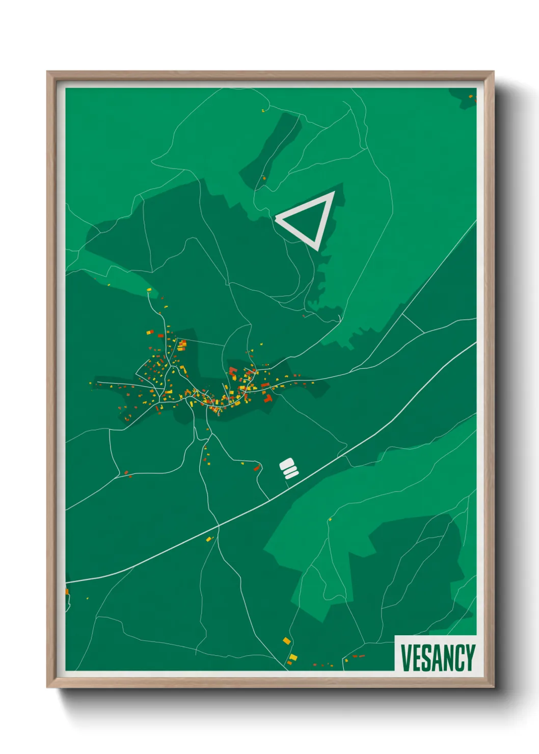 Une affiche de carte sur Vesancy