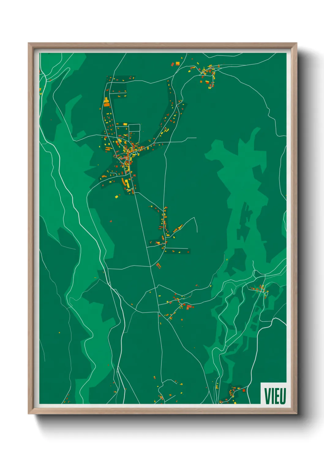 Une affiche de carte sur Vieu