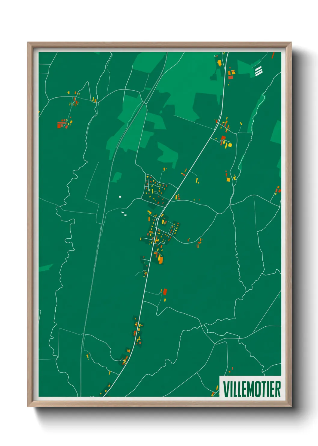 Une affiche de carte sur Villemotier