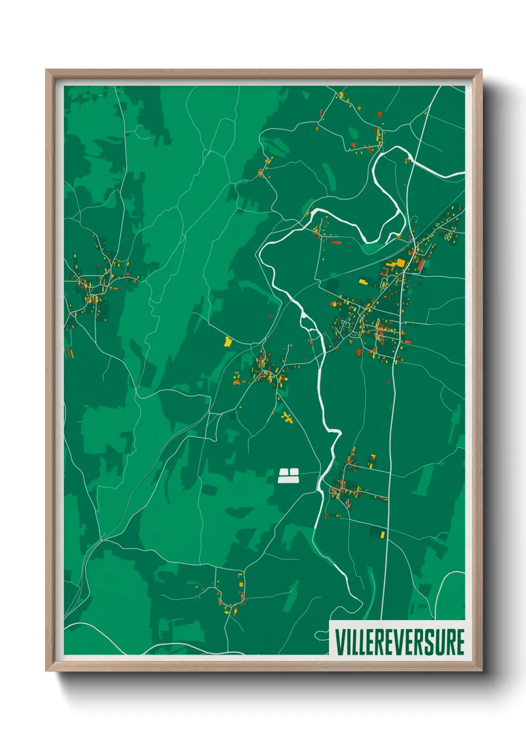 Une affiche de carte sur Villereversure