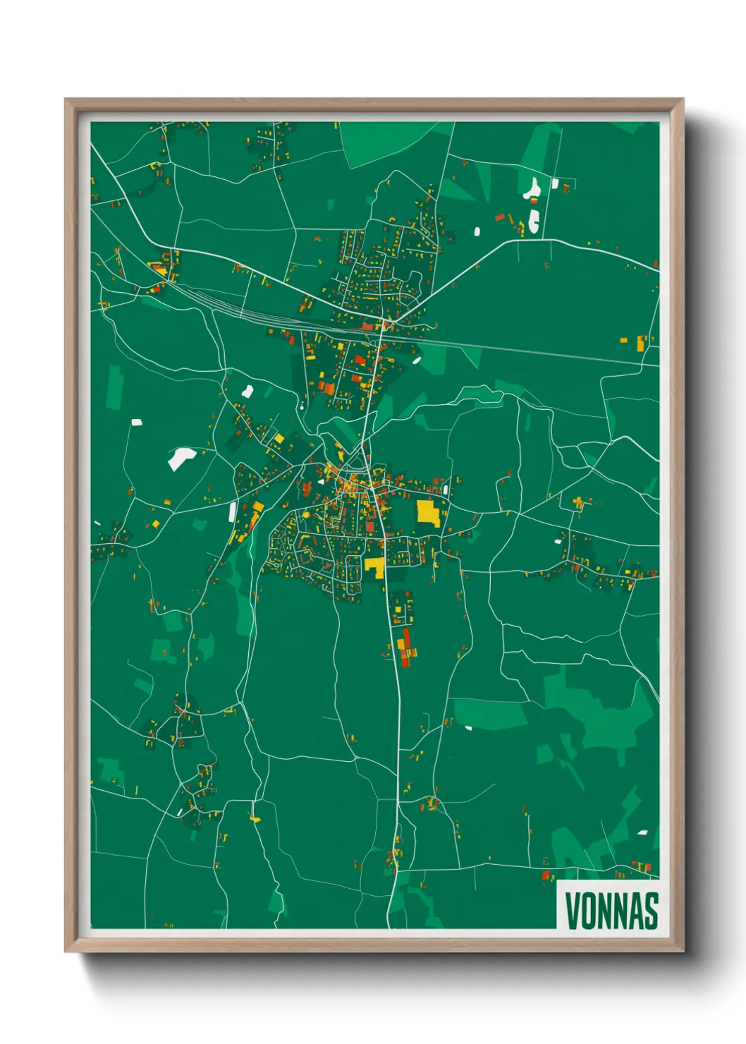 Une affiche de carte sur Vonnas