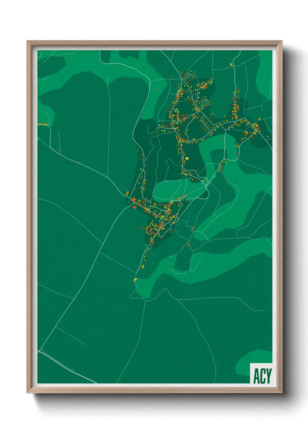 Une affiche de carte sur Acy