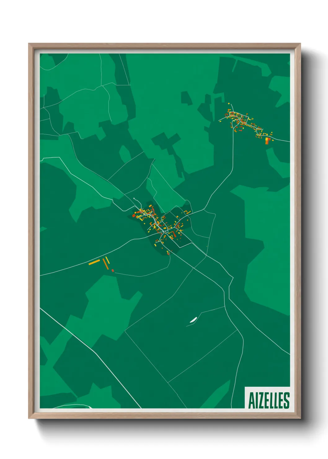 Une affiche de carte sur Aizelles