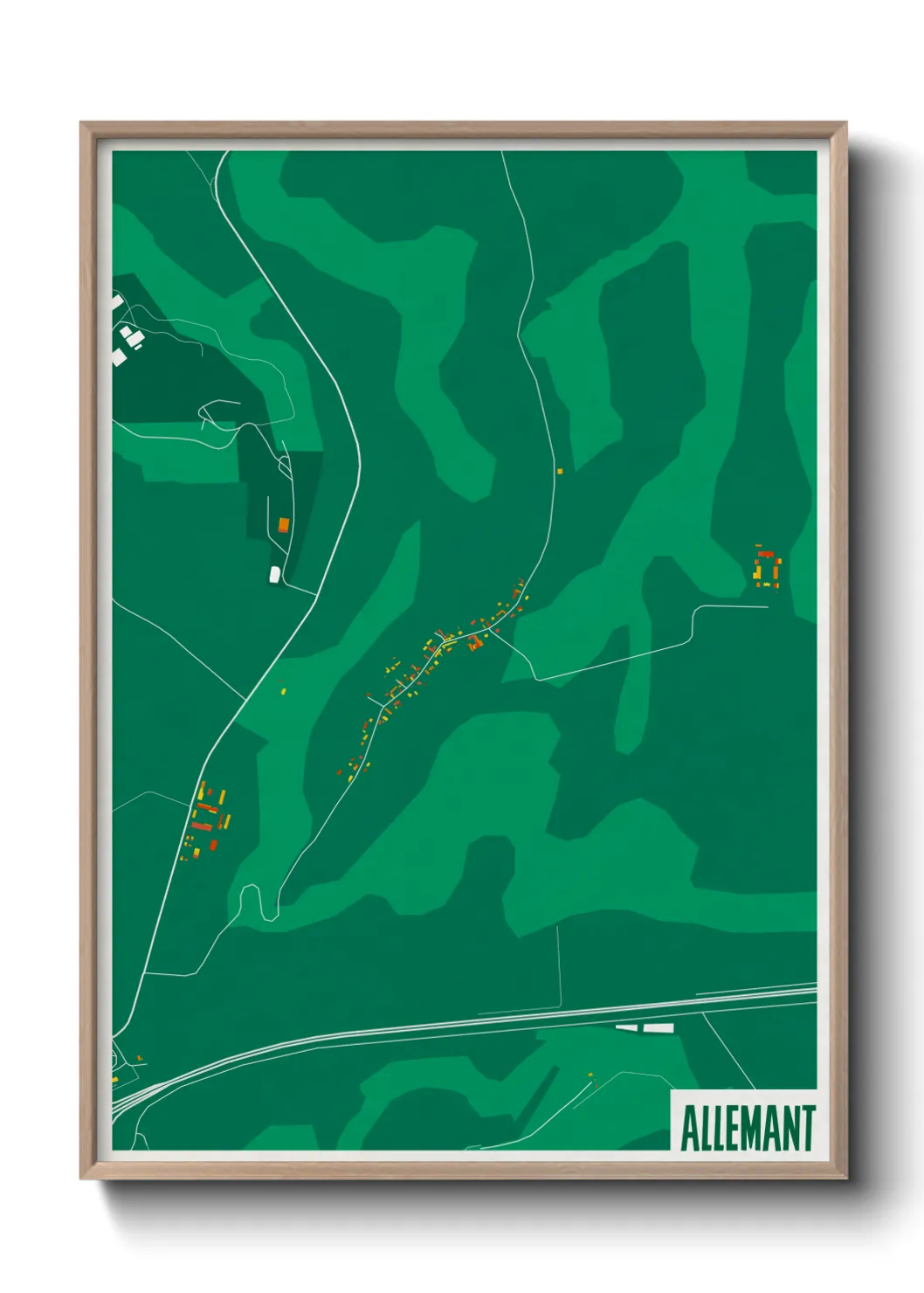 Une affiche de carte sur Allemant