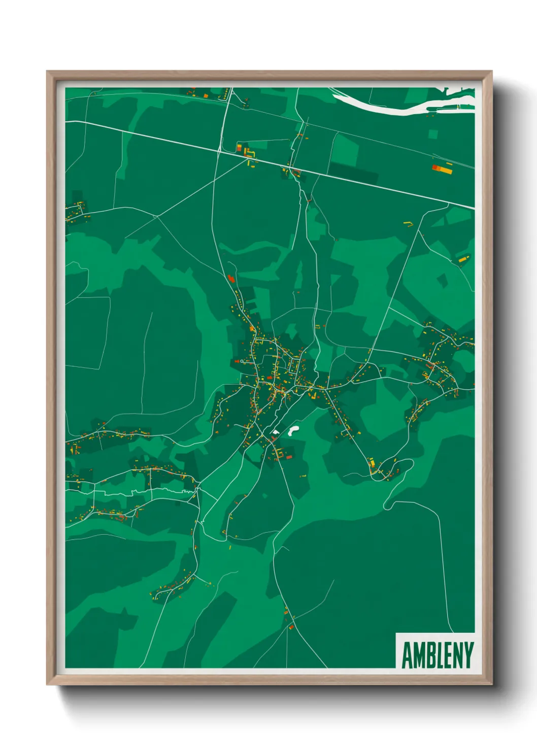 Une affiche de carte sur Ambleny