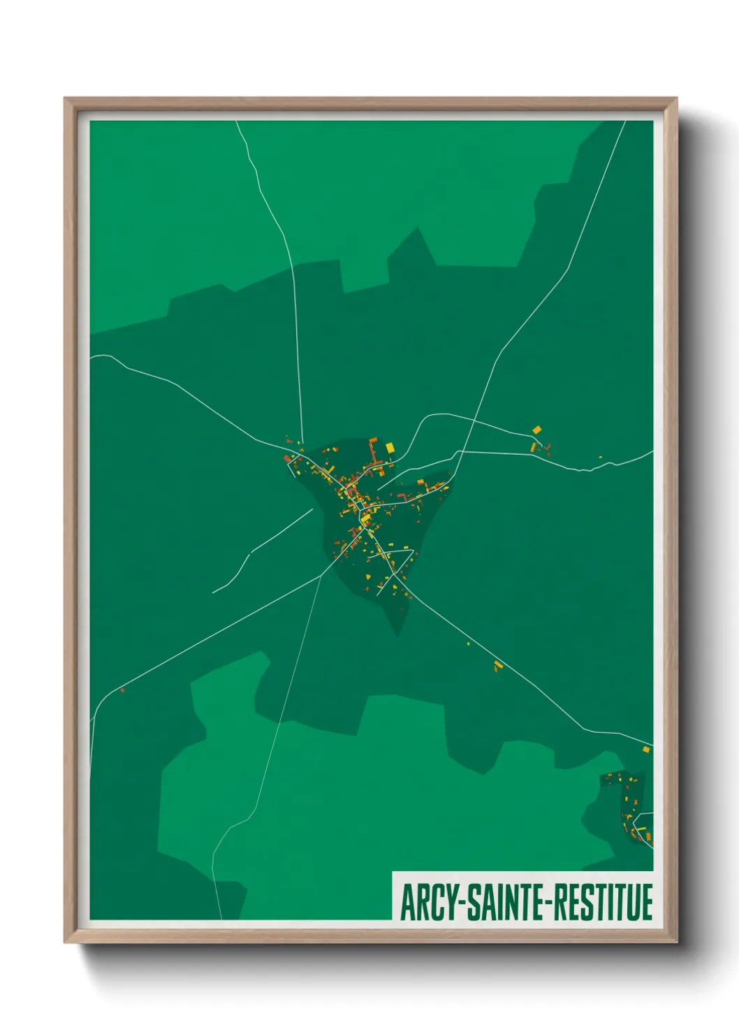 Une affiche de carte sur Arcy-Sainte-Restitue