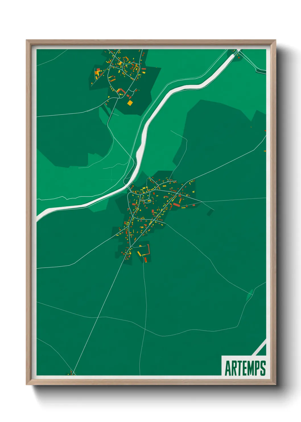 Une affiche de carte sur Artemps