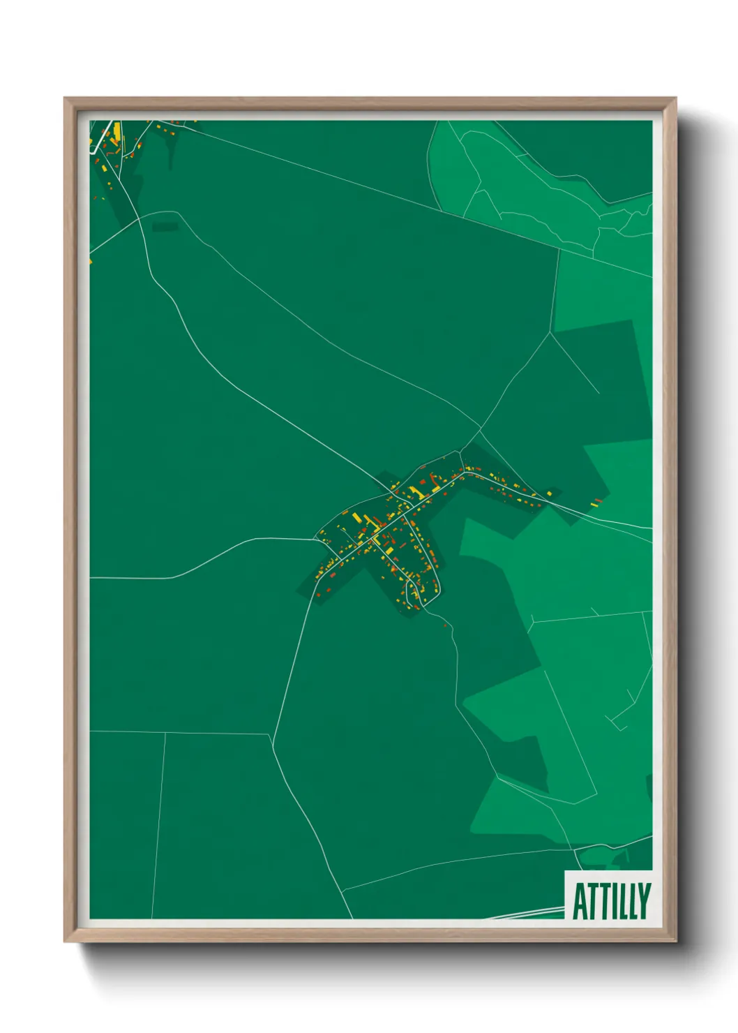 Une affiche de carte sur Attilly
