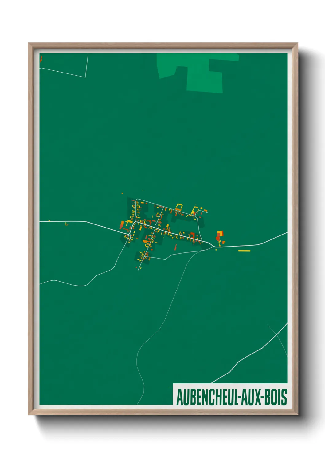 Une affiche de carte sur Aubencheul-aux-Bois