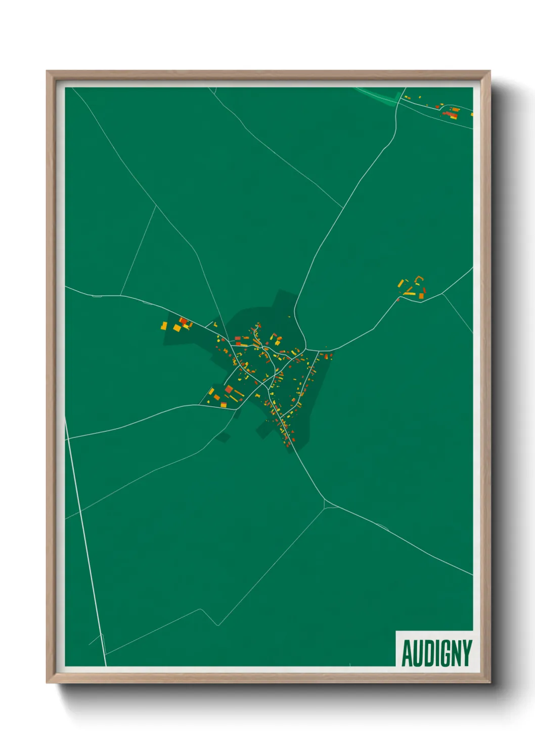 Une affiche de carte sur Audigny