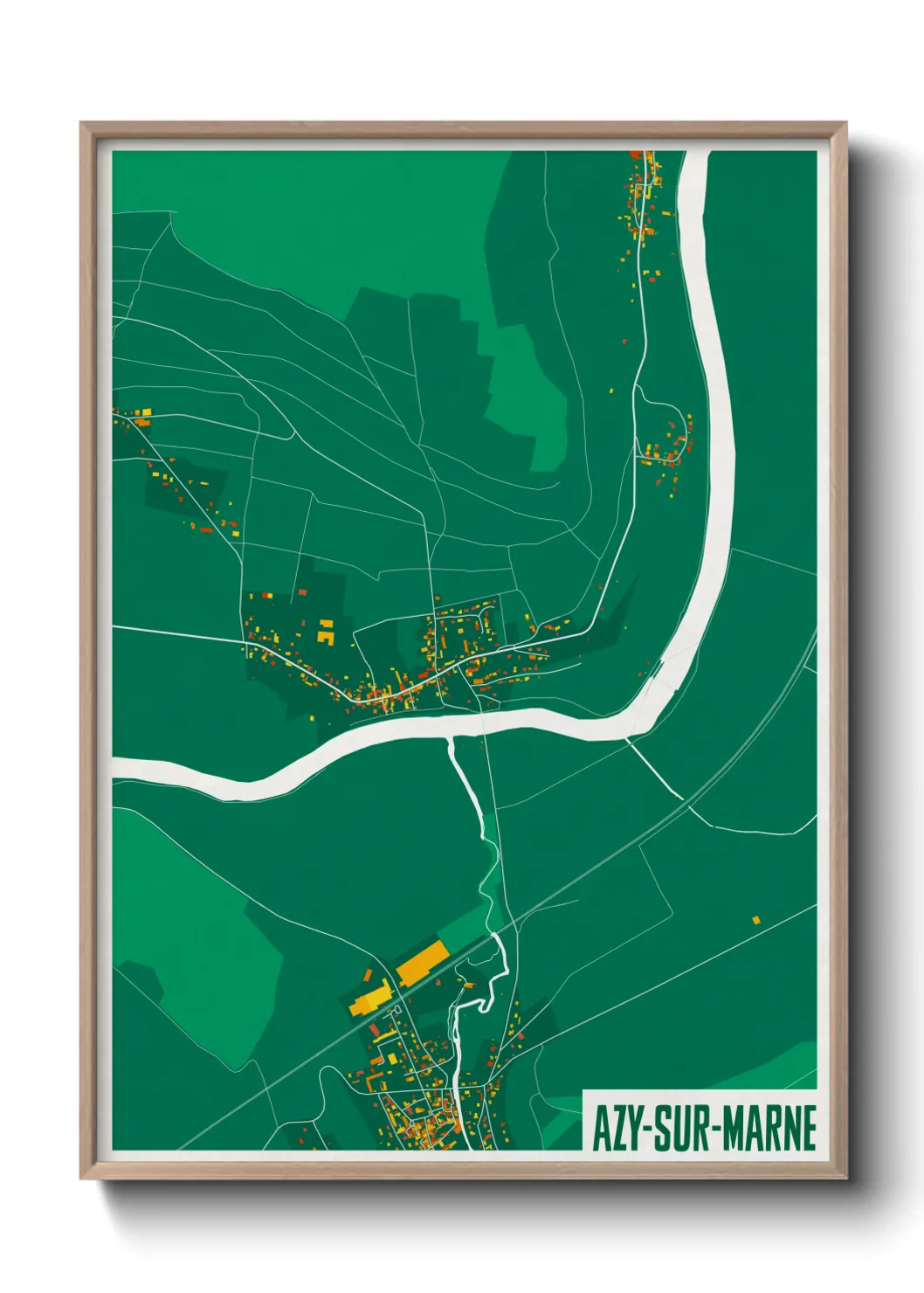 Une affiche de carte sur Azy-sur-Marne