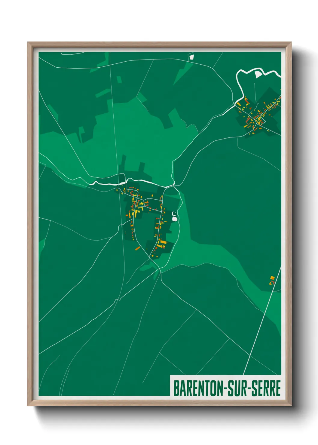Une affiche de carte sur Barenton-sur-Serre
