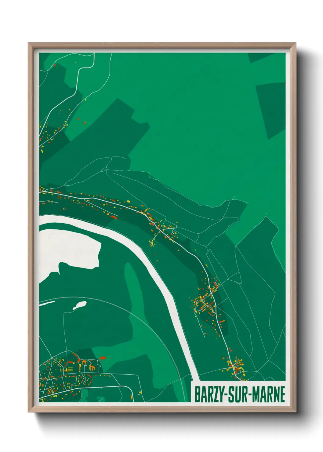 Une affiche de carte sur Barzy-sur-Marne