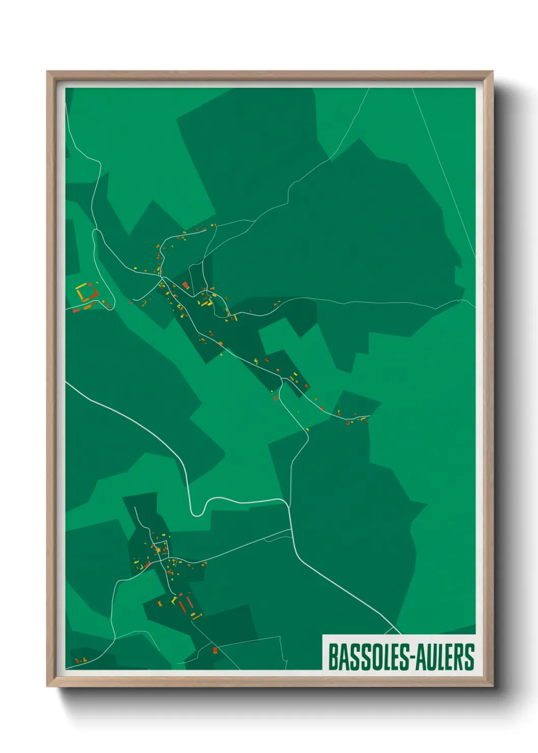 Une affiche de carte sur Bassoles-Aulers