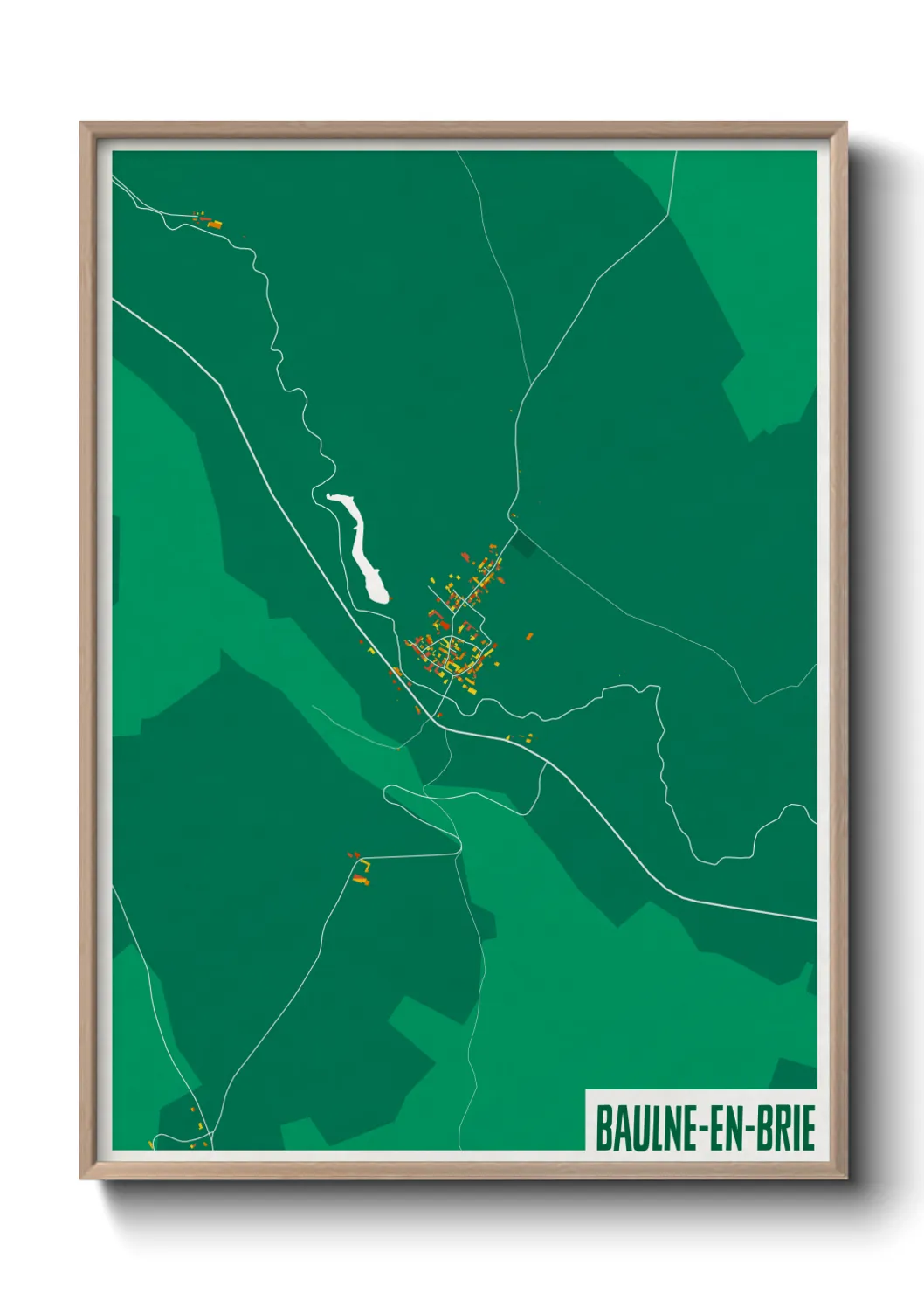 Une affiche de carte sur Baulne-en-Brie