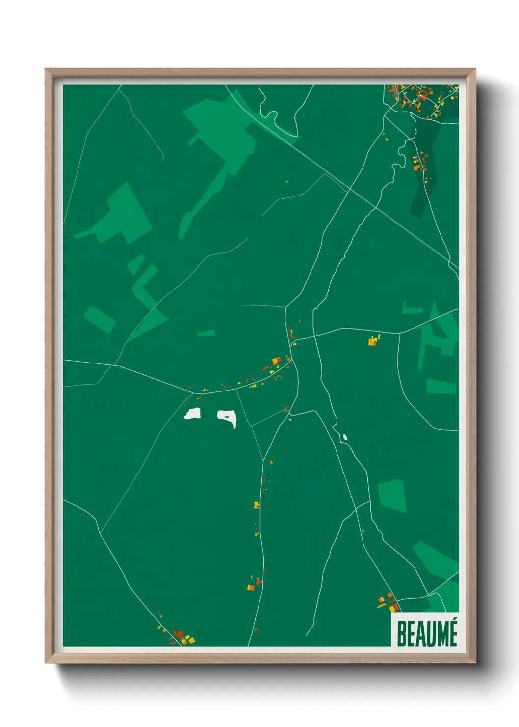 Une affiche de carte sur Beaumé