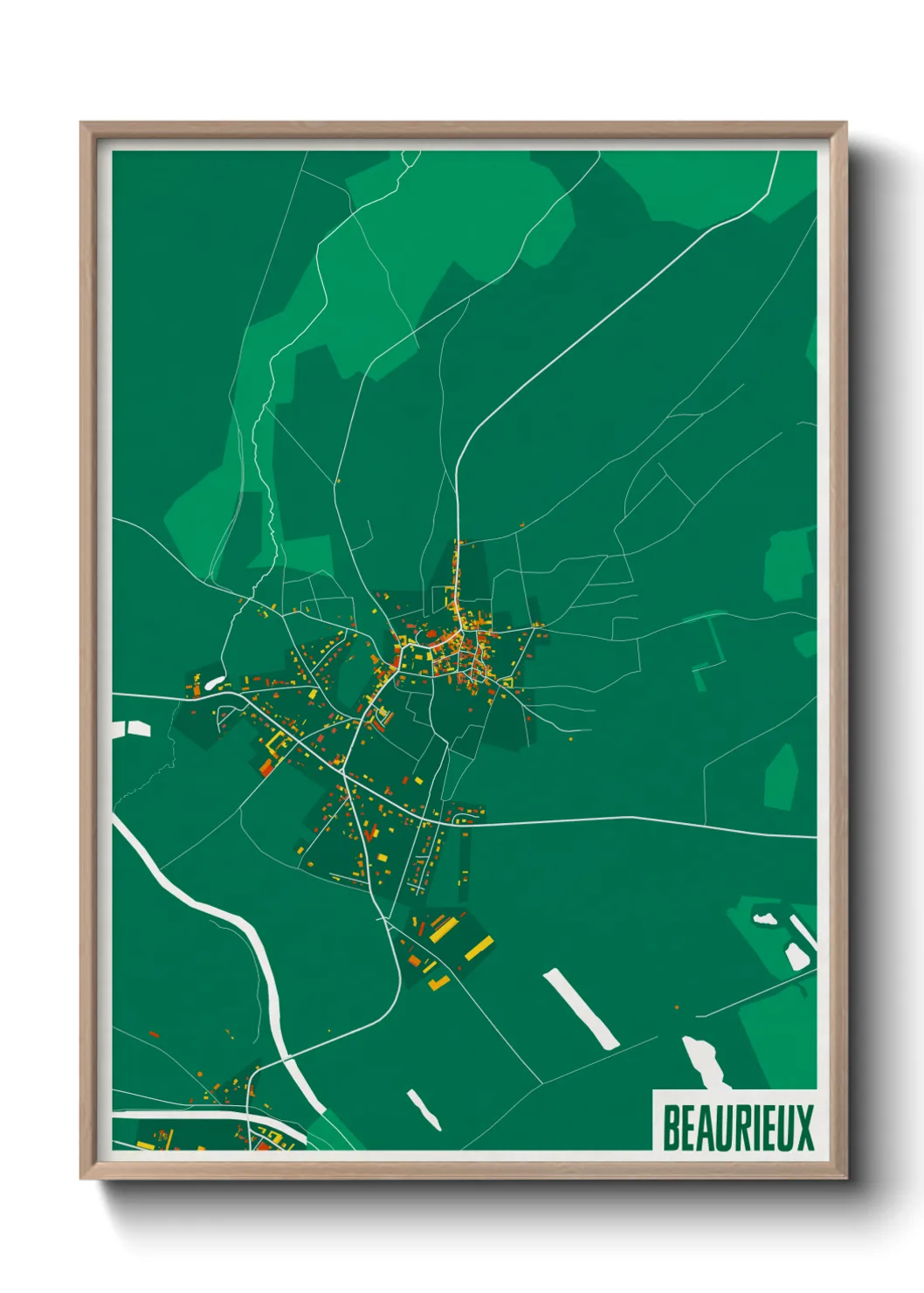 Une affiche de carte sur Beaurieux