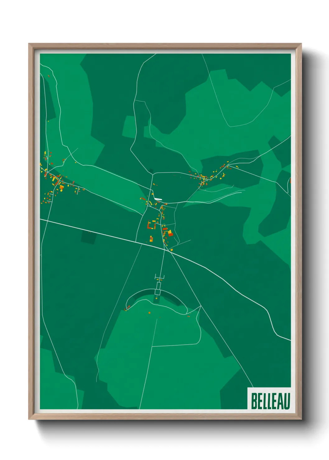 Une affiche de carte sur Belleau