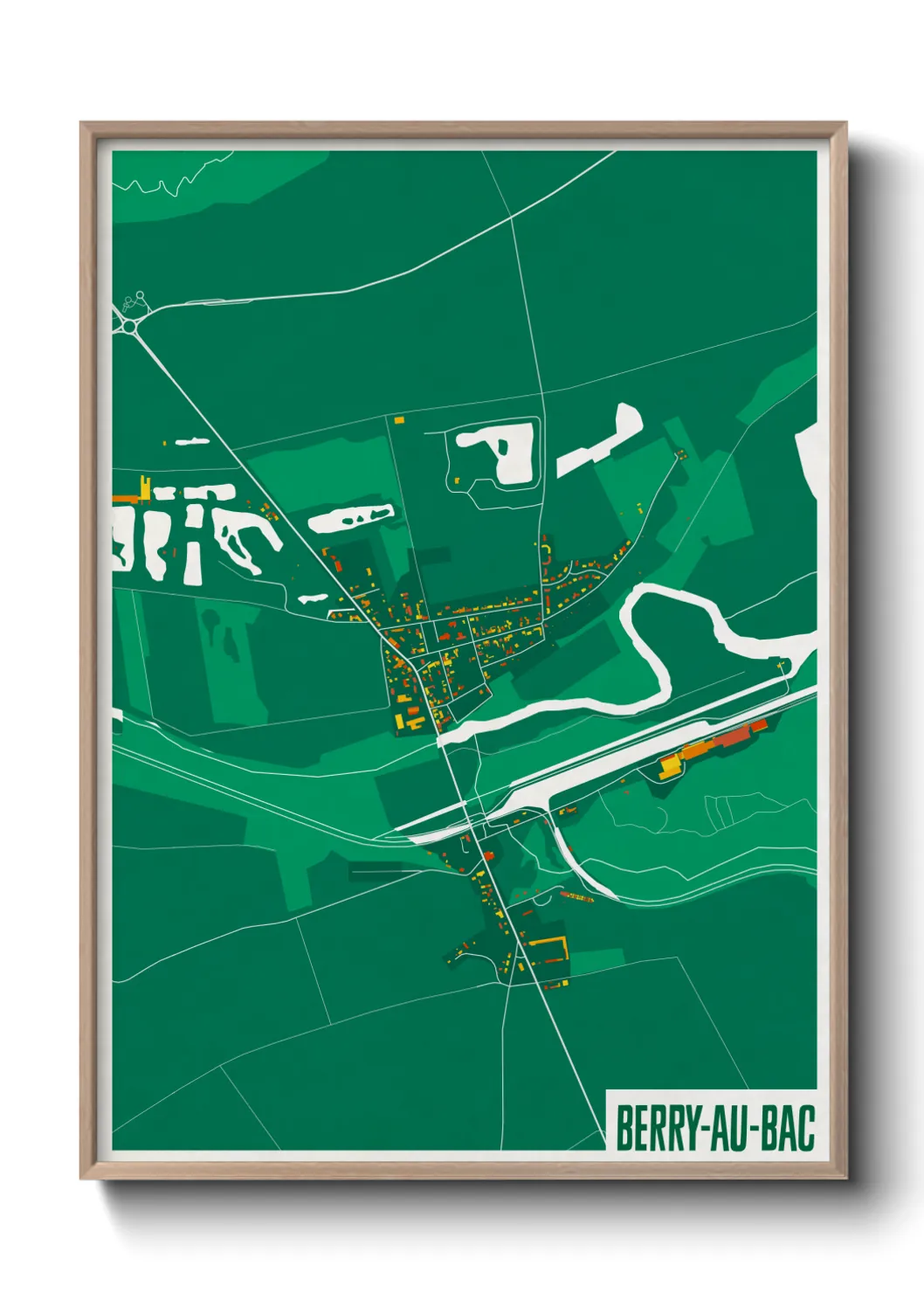 Une affiche de carte sur Berry-au-Bac