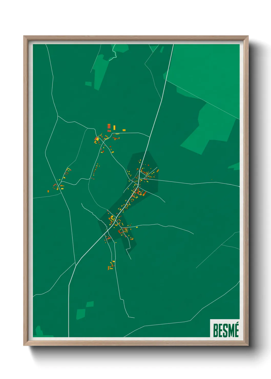Une affiche de carte sur Besmé