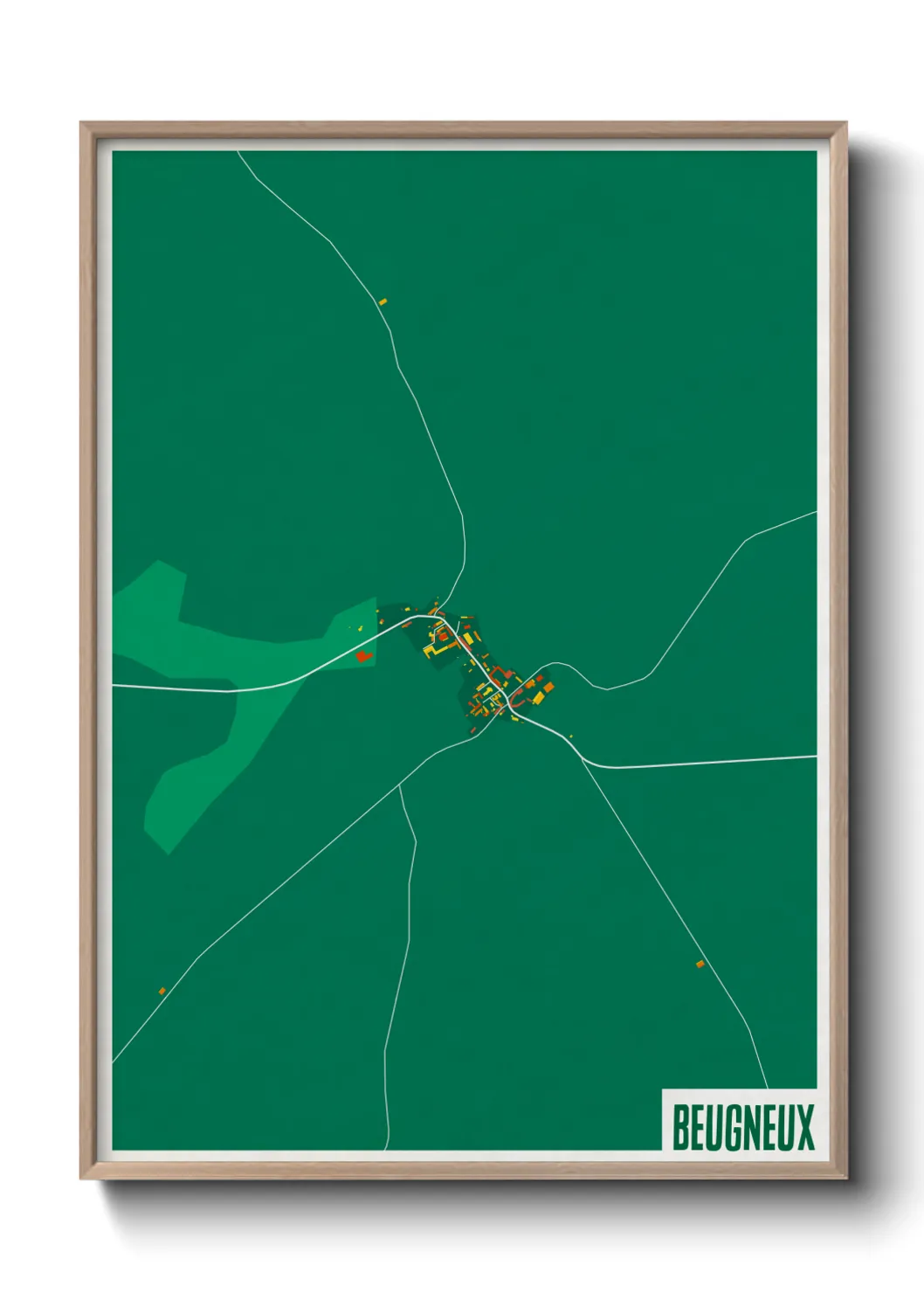 Une affiche de carte sur Beugneux