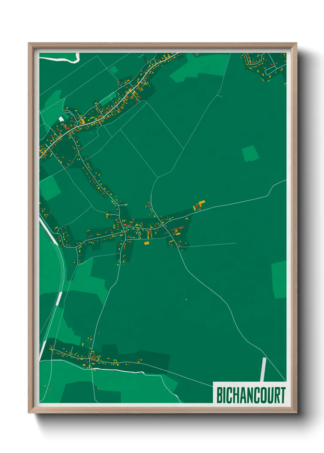Une affiche de carte sur Bichancourt