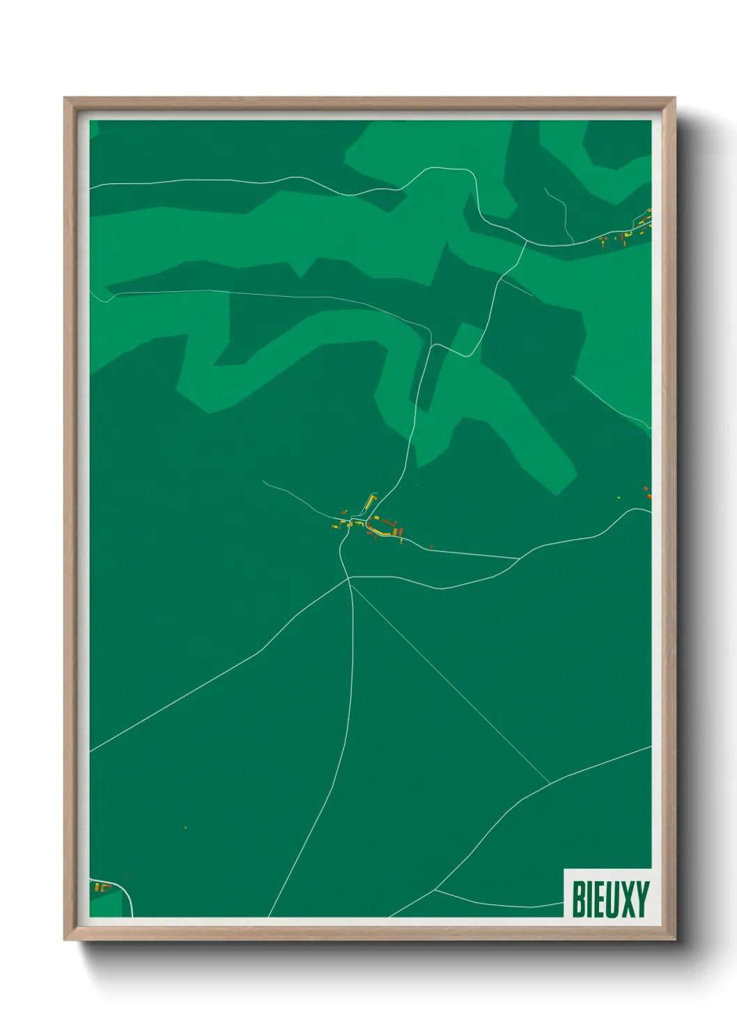 Une affiche de carte sur Bieuxy