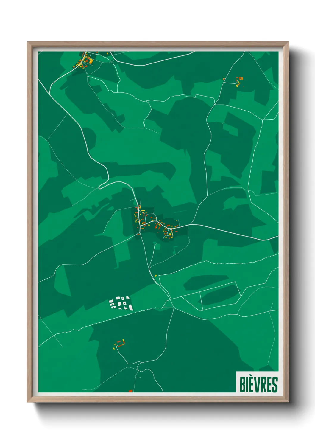 Une affiche de carte sur Bièvres