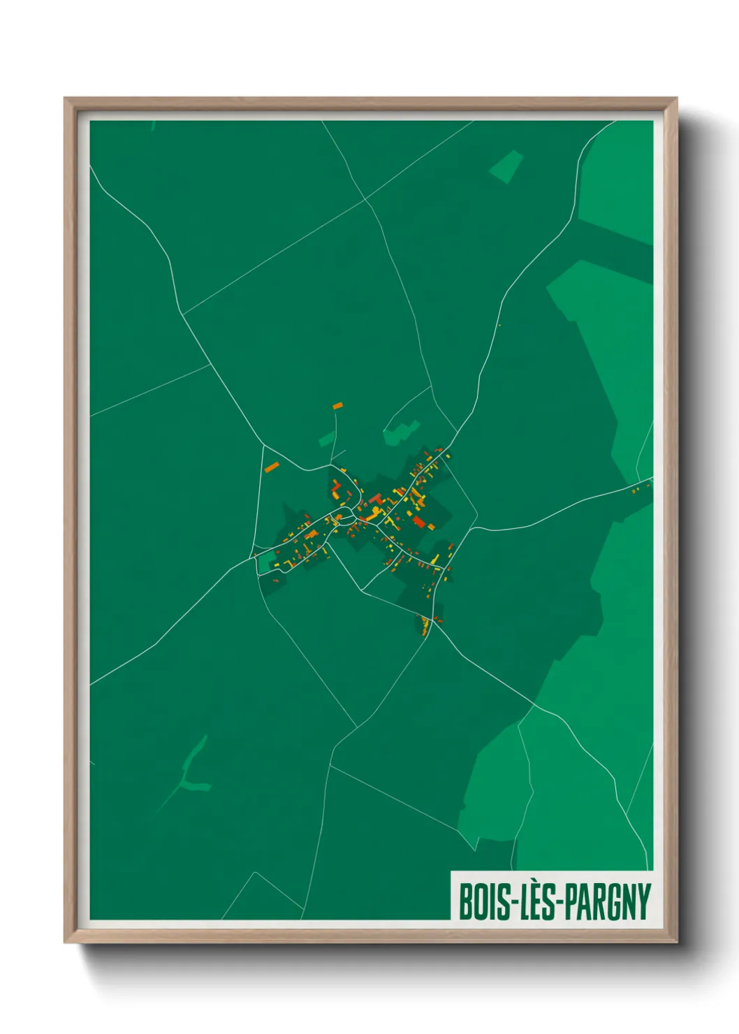 Une affiche de carte sur Bois-lès-Pargny