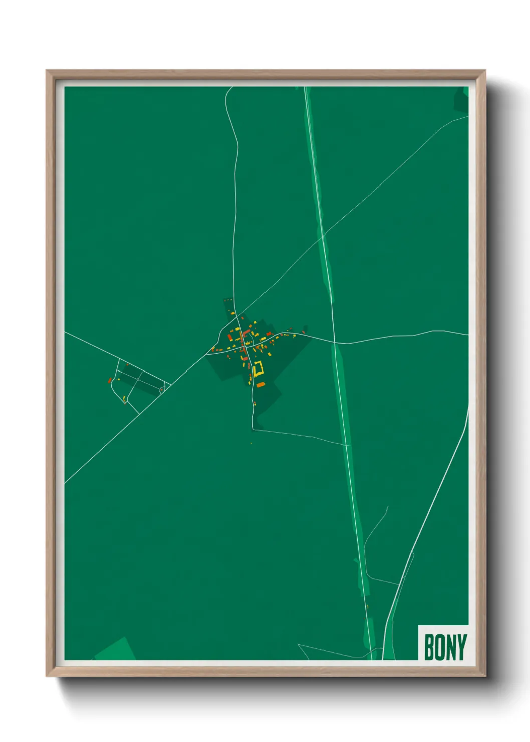 Une affiche de carte sur Bony