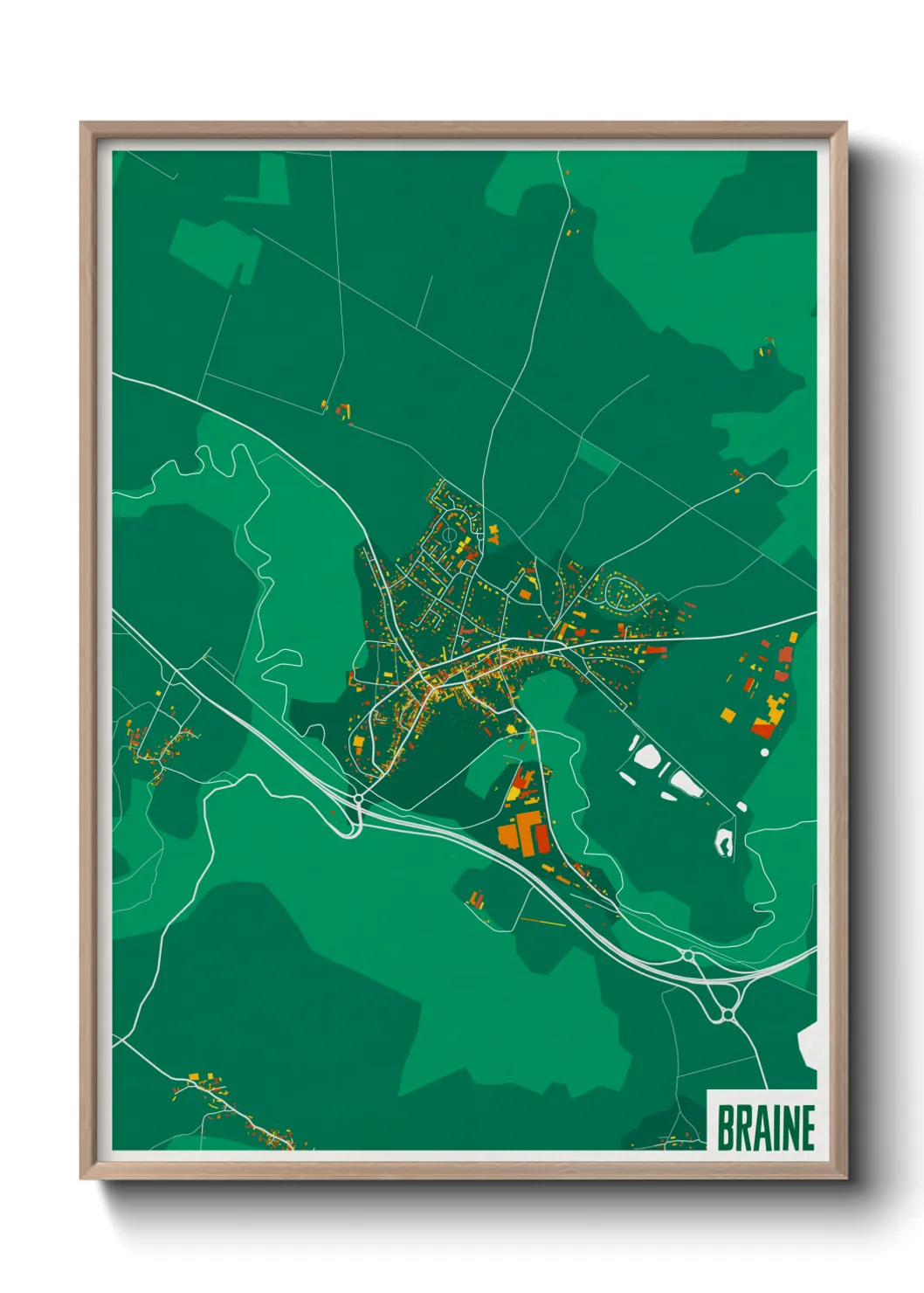 Une affiche de carte sur Braine