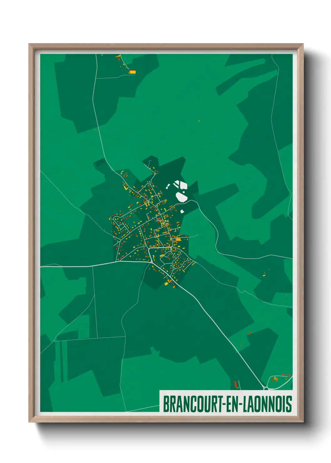 Une affiche de carte sur Brancourt-en-Laonnois